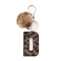Retro Letter Leopard Alloy Plush Unisex Keychain sku image 4