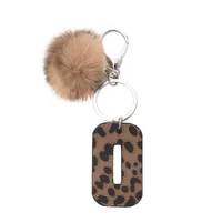 Retro Letter Leopard Alloy Plush Unisex Keychain sku image 15