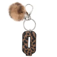 Retro Letter Leopard Alloy Plush Unisex Keychain sku image 17