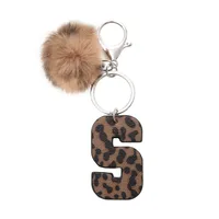 Retro Letter Leopard Alloy Plush Unisex Keychain sku image 19