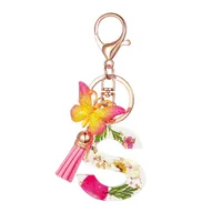 Modern Style Letter Flower Butterfly Resin Women's Keychain main image 1