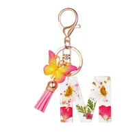 Modern Style Letter Flower Butterfly Resin Women's Keychain main image 2