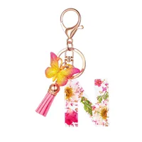 Modern Style Letter Flower Butterfly Resin Women's Keychain main image 3