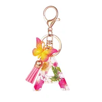 Modern Style Letter Flower Butterfly Resin Women's Keychain sku image 1
