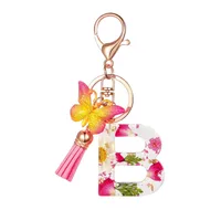 Modern Style Letter Flower Butterfly Resin Women's Keychain sku image 2