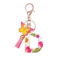 Modern Style Letter Flower Butterfly Resin Women's Keychain sku image 4