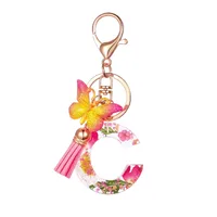 Modern Style Letter Flower Butterfly Resin Women's Keychain sku image 3
