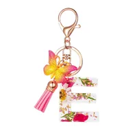 Modern Style Letter Flower Butterfly Resin Women's Keychain sku image 5