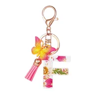 Modern Style Letter Flower Butterfly Resin Women's Keychain sku image 6