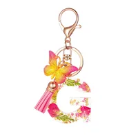 Modern Style Letter Flower Butterfly Resin Women's Keychain sku image 7