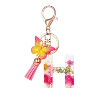 Modern Style Letter Flower Butterfly Resin Women's Keychain sku image 8