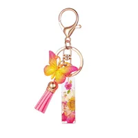 Modern Style Letter Flower Butterfly Resin Women's Keychain sku image 9