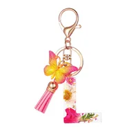 Modern Style Letter Flower Butterfly Resin Women's Keychain sku image 12