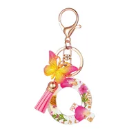 Modern Style Letter Flower Butterfly Resin Women's Keychain sku image 17