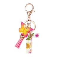 Modern Style Letter Flower Butterfly Resin Women's Keychain sku image 20