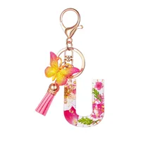 Modern Style Letter Flower Butterfly Resin Women's Keychain sku image 21