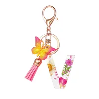 Modern Style Letter Flower Butterfly Resin Women's Keychain sku image 22