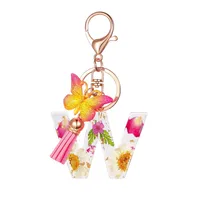 Modern Style Letter Flower Butterfly Resin Women's Keychain sku image 23