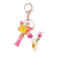 Modern Style Letter Flower Butterfly Resin Women's Keychain sku image 25
