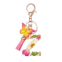 Modern Style Letter Flower Butterfly Resin Women's Keychain sku image 26