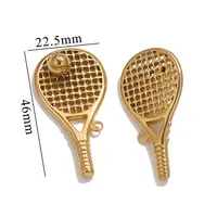 IG Style Simple Style Tennis Racket 304 Stainless Steel Plating DIY Jewelry Accessories main image 3