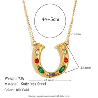 French Style U Shape 304 Stainless Steel Plating 18K Gold Plated Women's Pendant Necklace main image 2