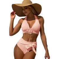 Women's Solid Color 2 Pieces Set Swimwear main image 5
