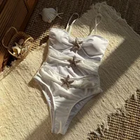 Women's Sexy Beach Starfish Hollow Out 1 Piece One Piece Swimwear main image 2