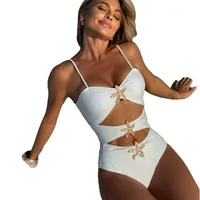Women's Sexy Beach Starfish Hollow Out 1 Piece One Piece Swimwear main image 5