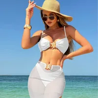 Women's Sexy Solid Color 3 Pieces Set Swimwear main image 3