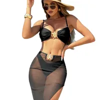Women's Sexy Solid Color 3 Pieces Set Swimwear main image 9