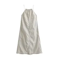 Women's Strap Dress Elegant Strap Sleeveless Solid Color Midi Dress Casual Daily sku image 2