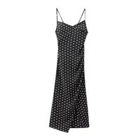 Women's Strap Dress Elegant Strap Sleeveless Round Dots Maxi Long Dress Holiday Banquet Selfie sku image 2