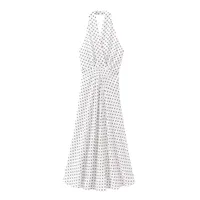 Women's Sheath Dress Elegant Halter Neck Sleeveless Round Dots Midi Dress Holiday Banquet Selfie main image 2