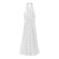 Women's Sheath Dress Elegant Halter Neck Sleeveless Round Dots Midi Dress Holiday Banquet Selfie main image 3