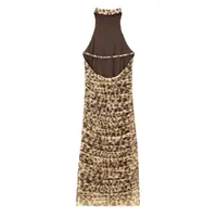 Women's Sheath Dress Elegant Halter Neck Sleeveless Leopard Midi Dress Holiday Banquet Selfie main image 3
