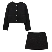 Holiday Banquet Selfie Women's Casual Elegant Streetwear Solid Color Polyester Skirt Co-ord Set Shorts Sets main image 2