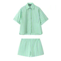 Holiday Daily Selfie Women's Streetwear Stripe Polyester Shorts Co-ord Set Shorts Sets main image 2