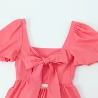 Women's Sheath Dress Elegant Square Neck Short Sleeve Solid Color Above Knee Holiday Banquet Selfie main image 5