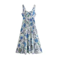 Women's Floral Dress Elegant V Neck Sleeveless Printing Midi Dress Holiday Banquet Selfie main image 3