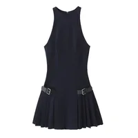 Women's Sheath Dress Elegant Round Neck Sleeveless Solid Color Above Knee Holiday Banquet Selfie main image 2