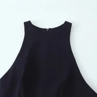 Women's Sheath Dress Elegant Round Neck Sleeveless Solid Color Above Knee Holiday Banquet Selfie main image 4