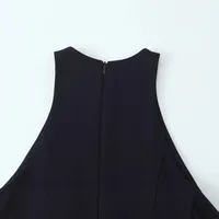 Women's Sheath Dress Elegant Round Neck Sleeveless Solid Color Above Knee Holiday Banquet Selfie main image 5
