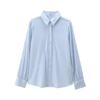 Women's Blouse Long Sleeve Blouses Simple Style Solid Color main image 2