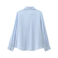 Women's Blouse Long Sleeve Blouses Simple Style Solid Color main image 3