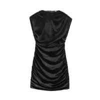 Women's Sheath Dress Elegant Round Neck Pleated Sleeveless Solid Color Above Knee Casual Daily Party main image 2