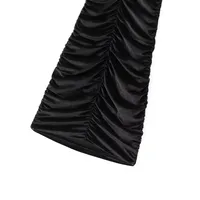 Women's Sheath Dress Elegant Round Neck Pleated Sleeveless Solid Color Above Knee Casual Daily Party main image 5