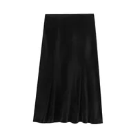 Women's Skirt Simple Style Solid Color Midi Dress Banquet Evening Party main image 3
