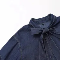 Women's Blouse Long Sleeve Blouses Bowknot Simple Style Solid Color main image 3