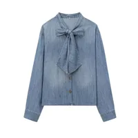 Women's Blouse Long Sleeve Blouses Bowknot Simple Style Solid Color main image 2